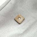 FENDI Rhinestone Mamma Baguette Shoulder Bag Leather Silver Auth yk20386SM-22