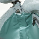 FENDI Rhinestone Mamma Baguette Shoulder Bag Leather Silver Auth yk20386SM-25