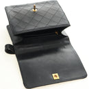 CHANEL Matelasse Hand Bag Leather Black Gold CC Auth yk20389SAV-9