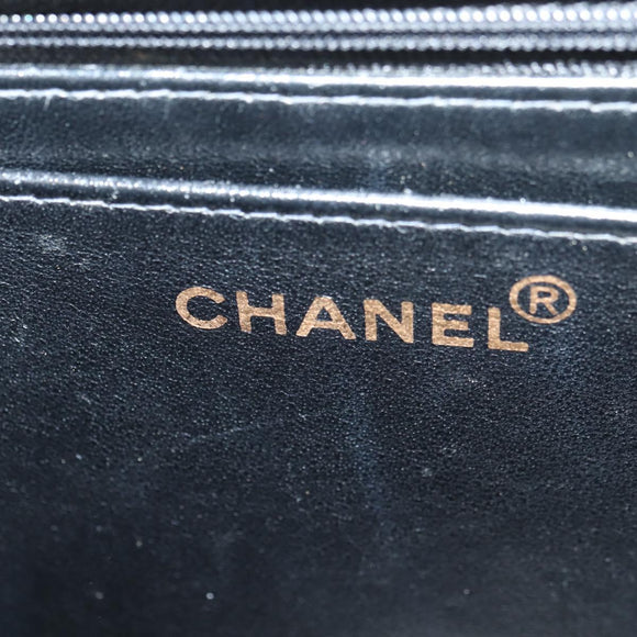 CHANEL Matelasse Hand Bag Leather Black Gold CC Auth yk20389SAV