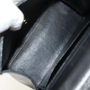 CHANEL Matelasse Hand Bag Leather Black Gold CC Auth yk20389SAV-11