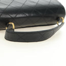 CHANEL Matelasse Hand Bag Leather Black Gold CC Auth yk20389SAV-7