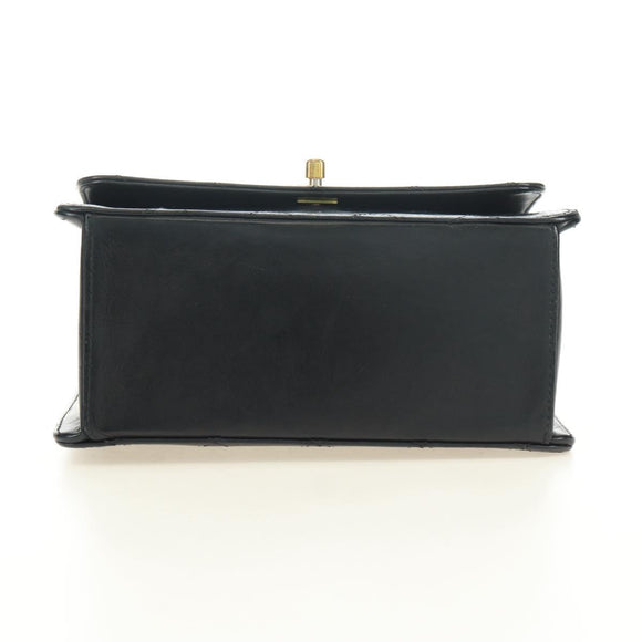 CHANEL Matelasse Hand Bag Leather Black Gold CC Auth yk20389SAV