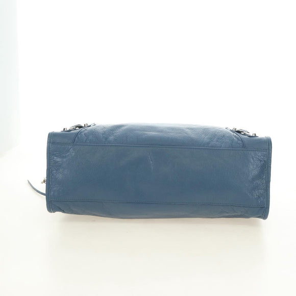 BALENCIAGA Classic City Hand Bag Leather 2way Blue Silver 505550 Auth yk20391SAM