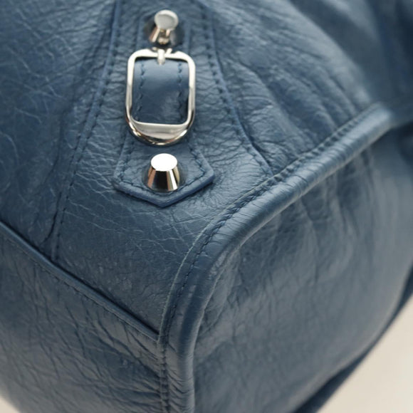 BALENCIAGA Classic City Hand Bag Leather 2way Blue Silver 505550 Auth yk20391SAM