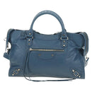BALENCIAGA Classic City Hand Bag Leather 2way Blue Silver 505550 Auth yk20391SAM-2