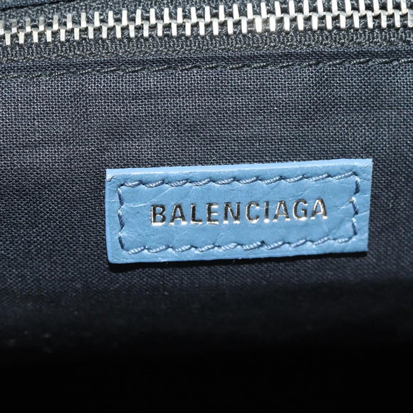 BALENCIAGA Classic City Hand Bag Leather 2way Blue Silver 505550 Auth yk20391SAM