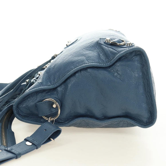 BALENCIAGA Classic City Hand Bag Leather 2way Blue Silver 505550 Auth yk20391SAM