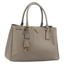 PRADA Galleria Handtas Saffiano leer Grijs Goud Origineel yk20395A-1