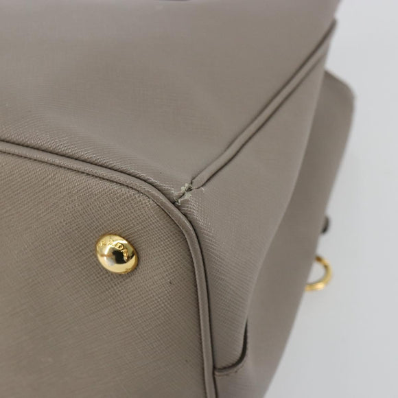 PRADA Galleria Handtas Saffiano leer Grijs Goud Origineel yk20395A
