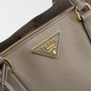 PRADA Galleria Handtas Saffiano leer Grijs Goud Origineel yk20395A-18