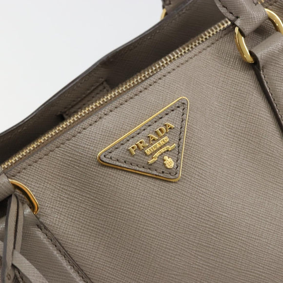 PRADA Galleria Handtas Saffiano leer Grijs Goud Origineel yk20395A