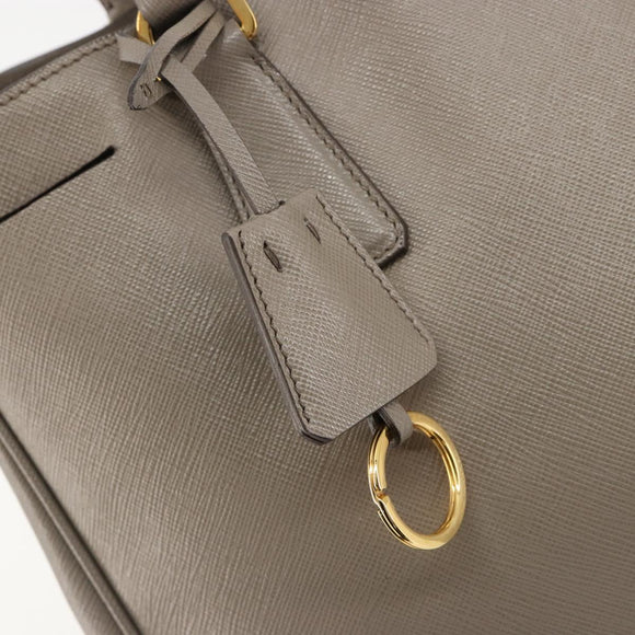 PRADA Galleria Handtas Saffiano leer Grijs Goud Origineel yk20395A