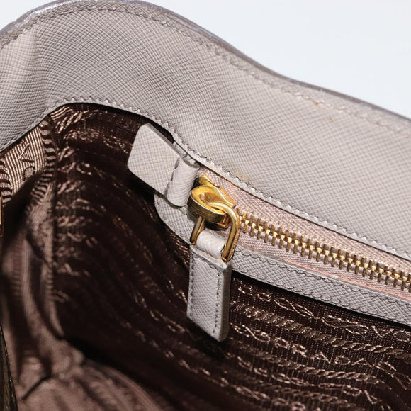PRADA Galleria Handtas Saffiano leer Grijs Goud Origineel yk20395A