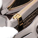PRADA Galleria Handtas Saffiano leer Grijs Goud Origineel yk20395A-24