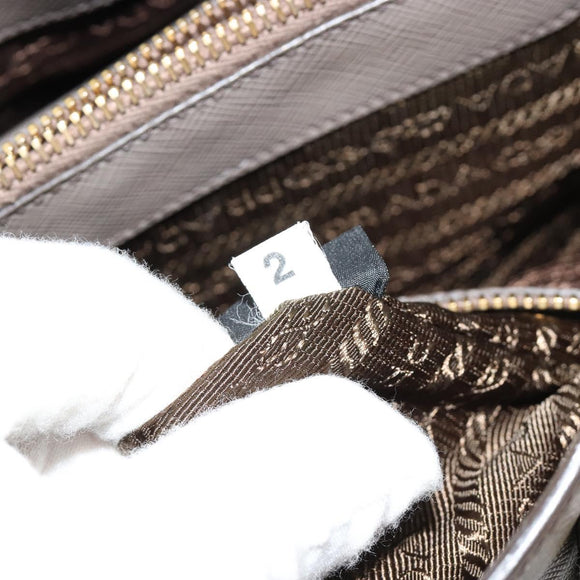 PRADA Galleria Handtas Saffiano leer Grijs Goud Origineel yk20395A