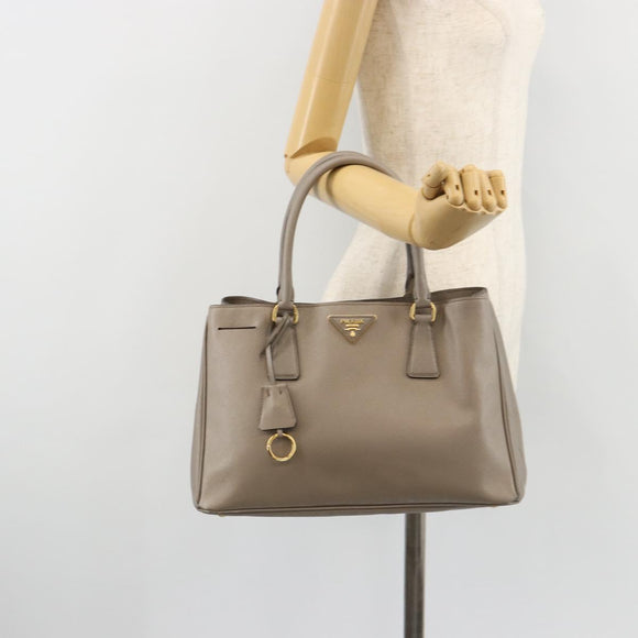 PRADA Galleria Handtas Saffiano leer Grijs Goud Origineel yk20395A