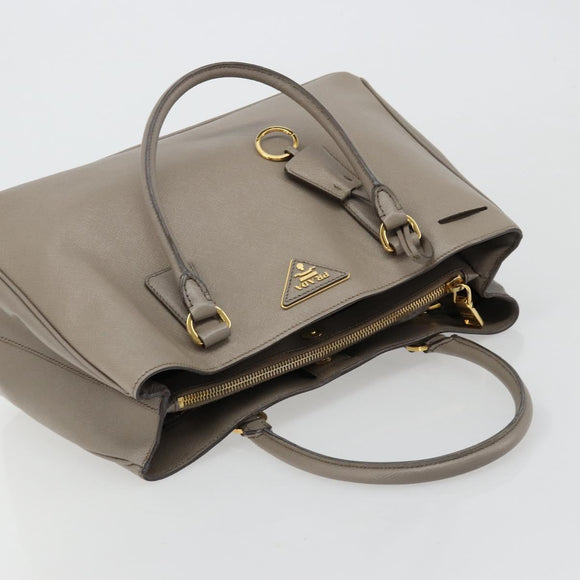 PRADA Galleria Handtas Saffiano leer Grijs Goud Origineel yk20395A