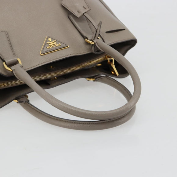 PRADA Galleria Handtas Saffiano leer Grijs Goud Origineel yk20395A