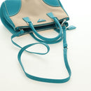 PRADA Galleria Hand Bag Leather 2way Blue Silver Auth yk20397SAM-11