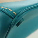 PRADA Galleria Hand Bag Leather 2way Blue Silver Auth yk20397SAM-15