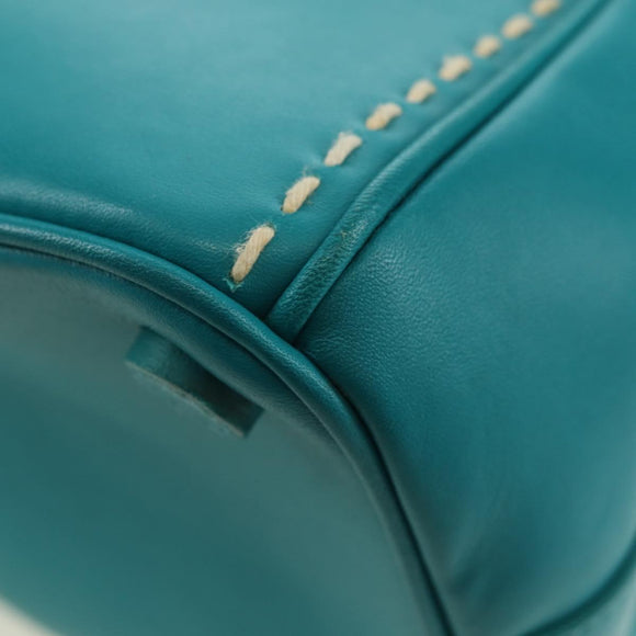 PRADA Galleria Hand Bag Leather 2way Blue Silver Auth yk20397SAM