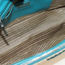 PRADA Galleria Hand Bag Leather 2way Blue Silver Auth yk20397SAM-21