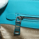 PRADA Galleria Hand Bag Leather 2way Blue Silver Auth yk20397SAM-24