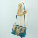 PRADA Galleria Hand Bag Leather 2way Blue Silver Auth yk20397SAM-27