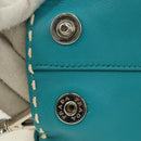 PRADA Galleria Hand Bag Leather 2way Blue Silver Auth yk20397SAM-5