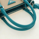 PRADA Galleria Hand Bag Leather 2way Blue Silver Auth yk20397SAM-9