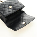 CHANEL Matelasse Ketting Schoudertas Lamsleer Zwart Goud CC Auth yk20399SAV-9