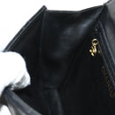 CHANEL Matelasse Ketting Schoudertas Lamsleer Zwart Goud CC Auth yk20399SAV-21