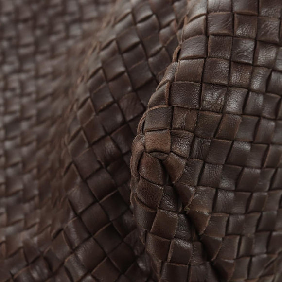 BOTTEGA VENETA INTRECCIATO Cabas MM Bag Leather Brown 115664 Auth yk20402SAV