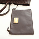 BOTTEGA VENETA INTRECCIATO Cabas MM Bag Leather Brown 115664 Auth yk20402SAV-18