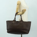 BOTTEGA VENETA INTRECCIATO Cabas MM Bag Leather Brown 115664 Auth yk20402SAV-24