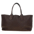 BOTTEGA VENETA INTRECCIATO Cabas MM Bag Leather Brown 115664 Auth yk20402SAV-2