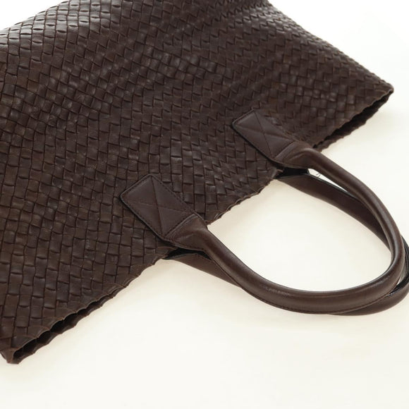 BOTTEGA VENETA INTRECCIATO Cabas MM Bag Leather Brown 115664 Auth yk20402SAV