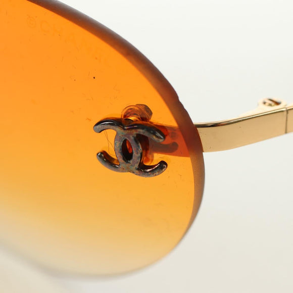CHANEL Sunglasses metal Orange CC Auth yk20403SAM