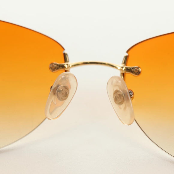 CHANEL Sunglasses metal Orange CC Auth yk20403SAM