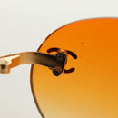 CHANEL Sunglasses metal Orange CC Auth yk20403SAM-24