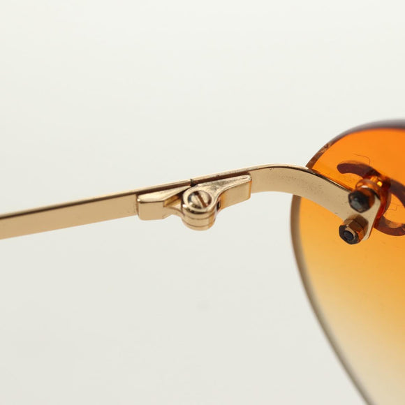 CHANEL Sunglasses metal Orange CC Auth yk20403SAM