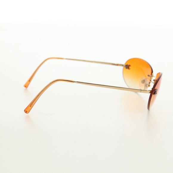 CHANEL Sunglasses metal Orange CC Auth yk20403SAM