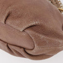 PRADA Chain Shoulder Bag Leather Pink Gold Auth yk20410A-16