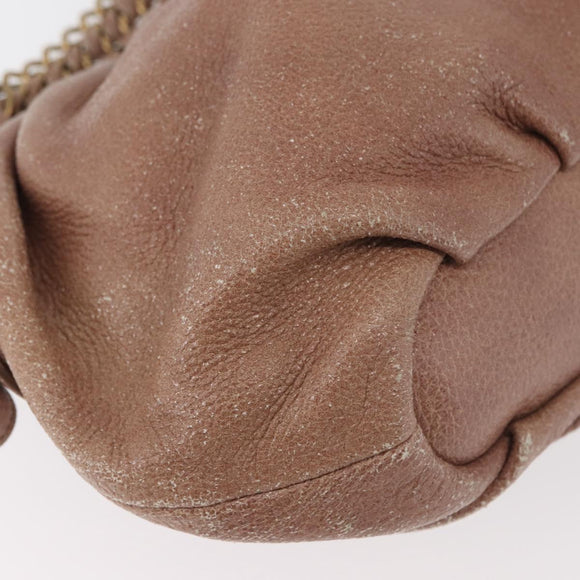 PRADA Chain Shoulder Bag Leather Pink Gold Auth yk20410A