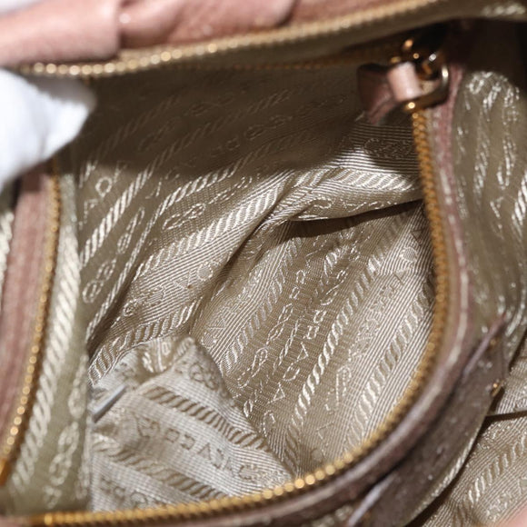 PRADA Chain Shoulder Bag Leather Pink Gold Auth yk20410A