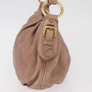 PRADA Chain Shoulder Bag Leather Pink Gold Auth yk20410A-3