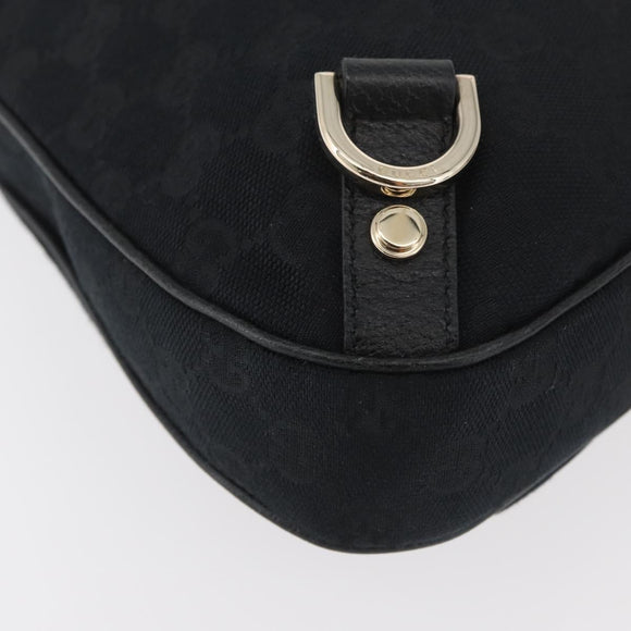 GUCCI Abbey GG Canvas Shoulder Bag Schwarz Gold 130738 Auth yk20411SAV