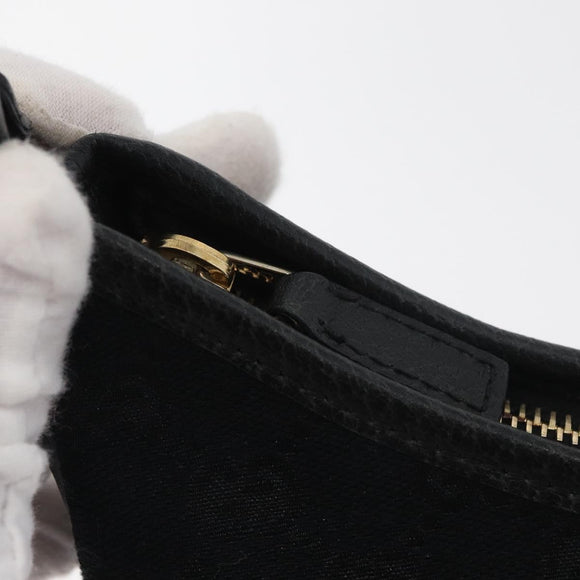 GUCCI Abbey GG Canvas Shoulder Bag Schwarz Gold 130738 Auth yk20411SAV