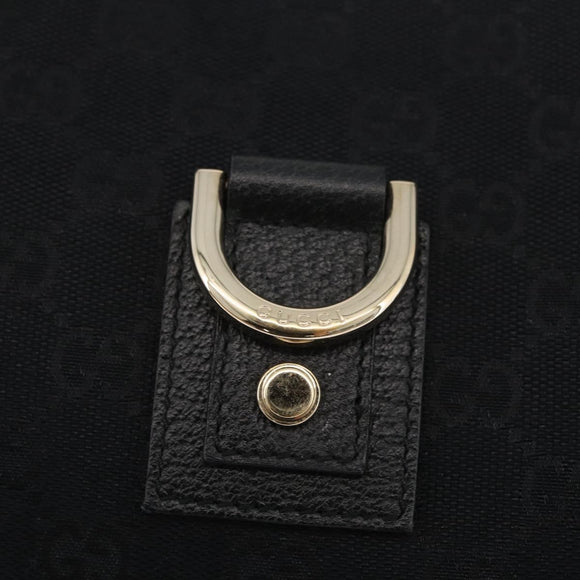 GUCCI Abbey GG Canvas Shoulder Bag Schwarz Gold 130738 Auth yk20411SAV